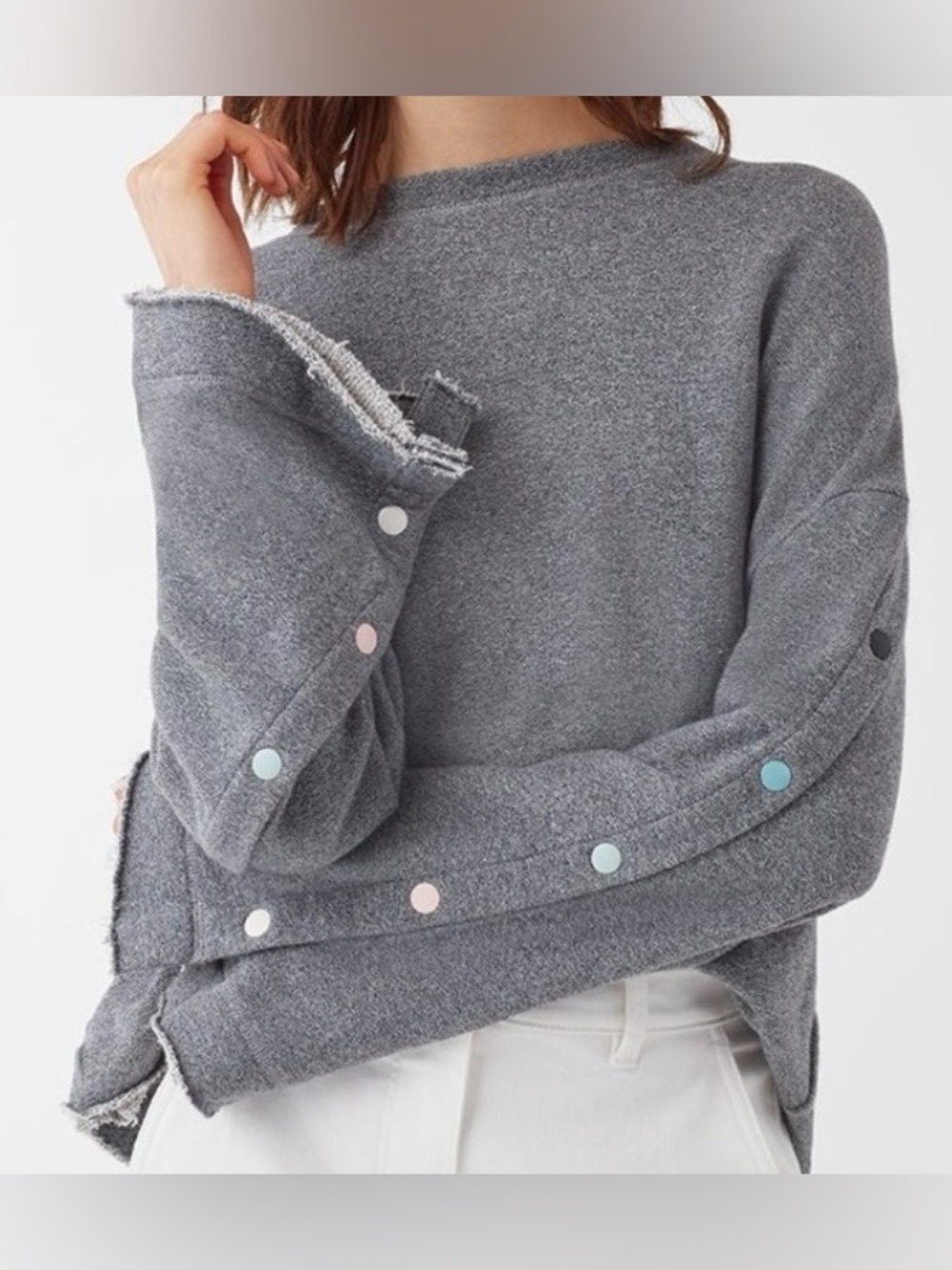 SPLENDID SUPER SOFT SNAP ACTIVE SWEATSHIRT NEW NWT SUPER TRENDY & O’ SO COZY - Picture 2 of 7